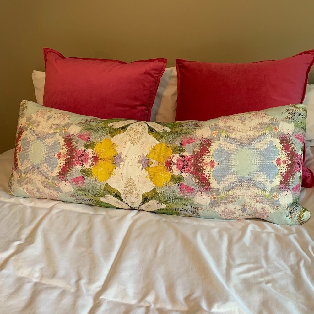 Laura Park Poppy Blue 14x36 Bolster Pillow